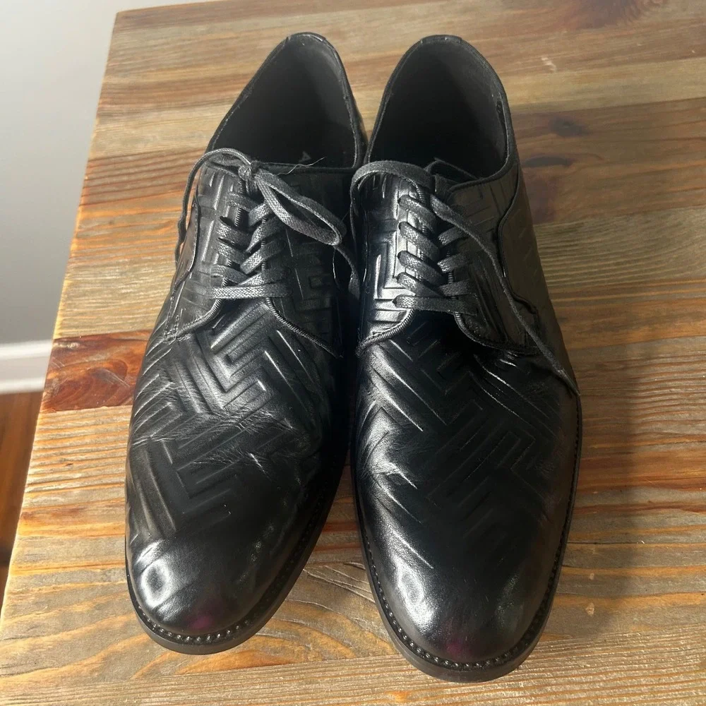 ALDO Dress Shoes Oxford Lace Up Patterned Business Casual Black‎ Size 10.5